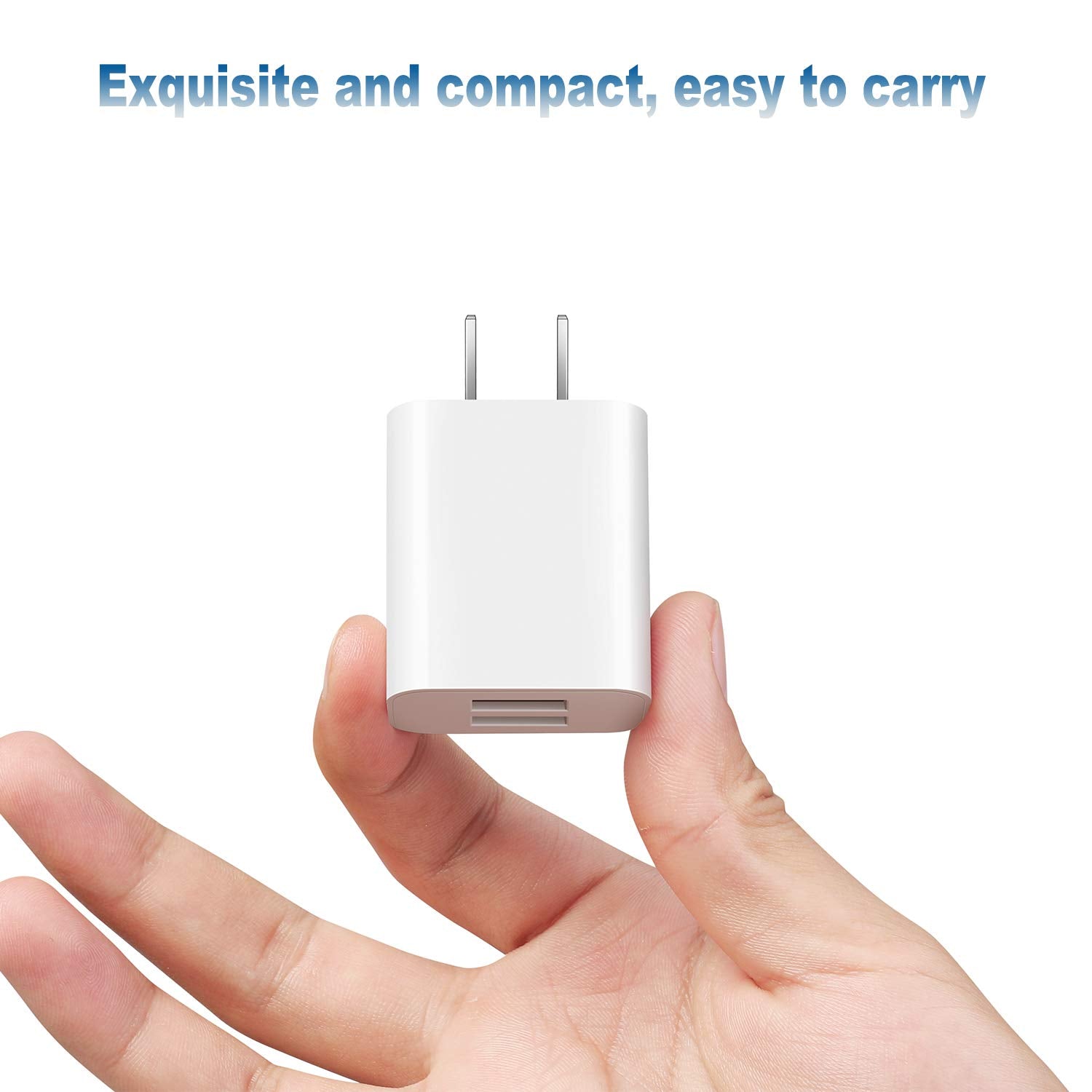 USB Wall Charger Block 2Pack Dual Port Cube Plug Power Charging Adapter Brick for Apple,for iPhone 16/17/Air/15/14/13/12/XS Max/XR/X/8/8 Plus/7/6,foriPad Mini/Air,for Samsung,for Kindle Fire,for LG